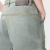 Pantaloncini da lavoro in denim verde kaki