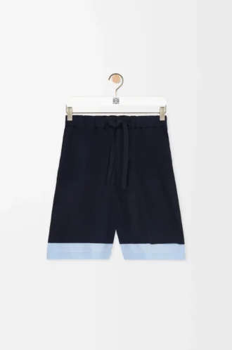 Pantaloncini in cotone blu navy scuro/azzurro
