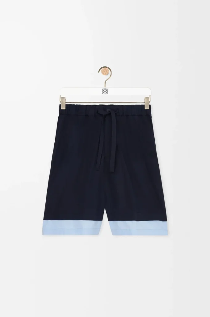 Pantaloncini in cotone blu navy scuro/azzurro Pantaloncini in cotone blu navy scuro/azzurro