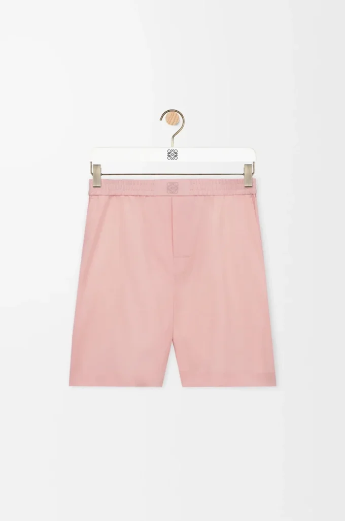 Pantaloncini in lana color corallo