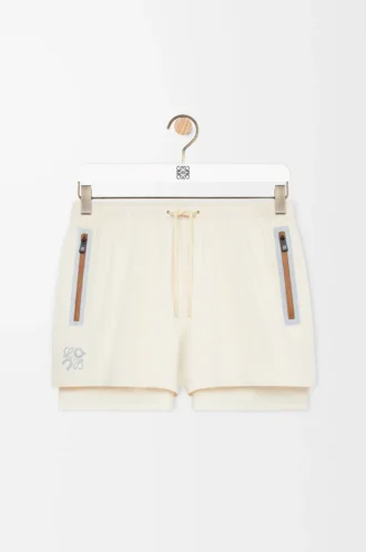 Pantaloncini performanti in tessuto tecnico Ivory