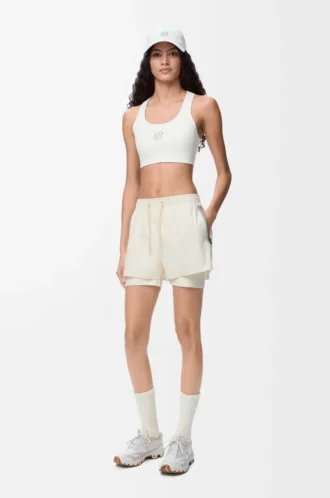 Pantaloncini performanti in tessuto tecnico Ivory