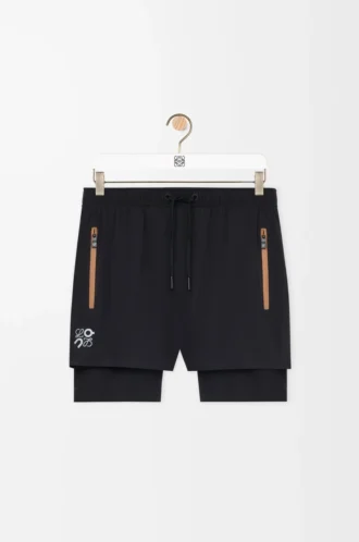 Pantaloncini tecnici in tessuto tecnico nero