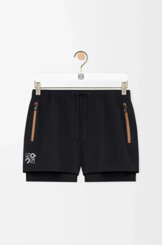 Pantaloncini tecnici in tessuto tecnico nero