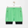 Pantaloncini tecnici in tessuto tecnico verde Pantaloncini tecnici in tessuto tecnico verde