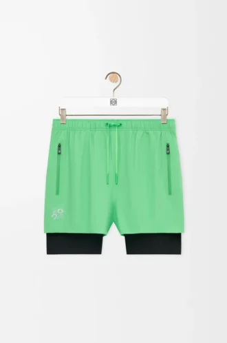 Pantaloncini tecnici in tessuto tecnico verde