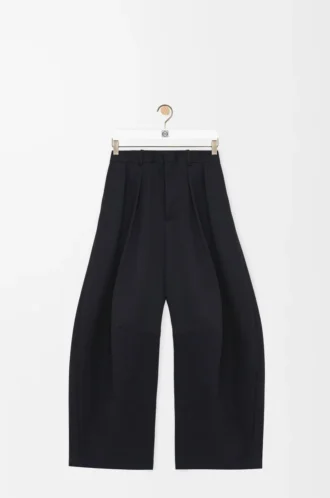 Pantaloni a barilotto in cotone e seta Nero