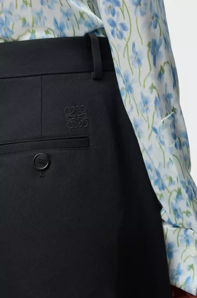 Pantaloni a barilotto in cotone e seta Nero