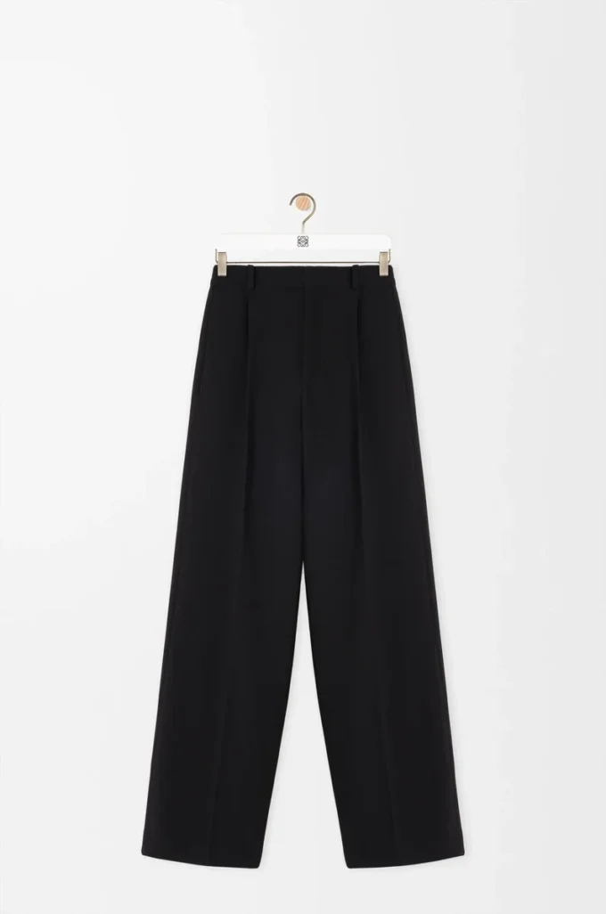 Pantaloni a gamba larga in lana Nero Pantaloni a gamba larga in lana Nero