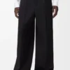 Pantaloni a gamba larga in lana Nero Pantaloni a gamba larga in lana Nero