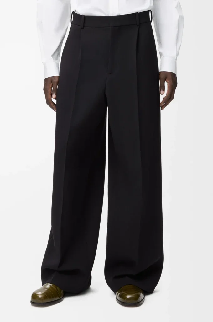 Pantaloni a gamba larga in lana Nero Pantaloni a gamba larga in lana Nero