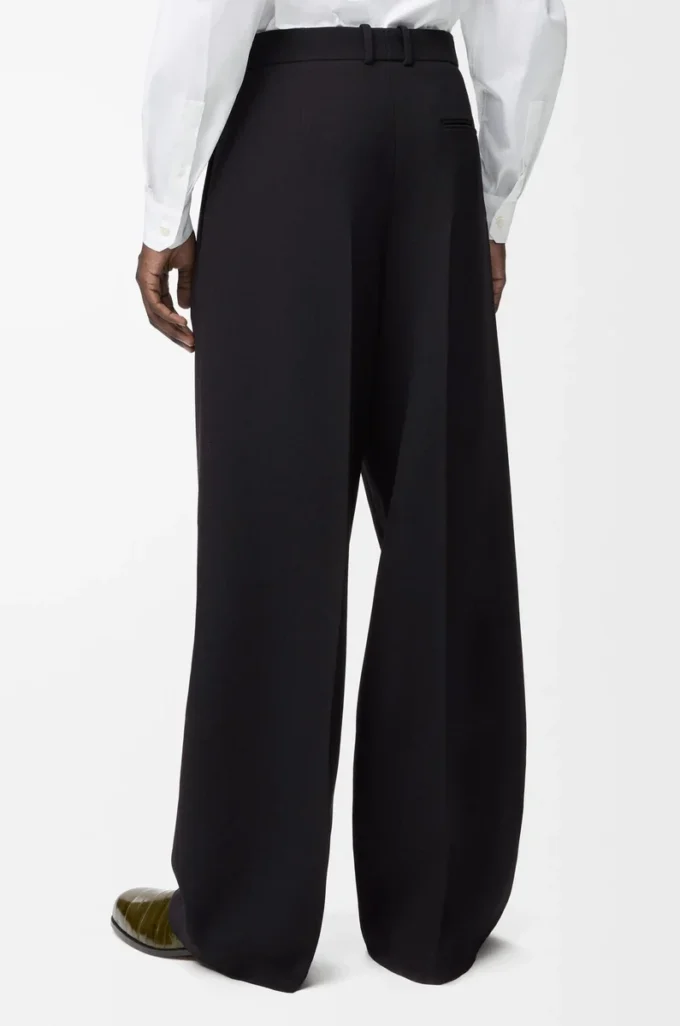 Pantaloni a gamba larga in lana Nero Pantaloni a gamba larga in lana Nero