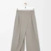 Pantaloni a portafoglio in lana Melange beige chiaro Pantaloni a portafoglio in lana Melange beige chiaro