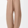 Pantaloni a zampa in pelle di agnello nappa Beige Pantaloni a zampa in pelle di agnello nappa Beige