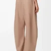 Pantaloni a zampa in pelle di agnello nappa Beige Pantaloni a zampa in pelle di agnello nappa Beige
