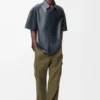 Pantaloni cargo in cotone verde kaki