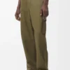 Pantaloni cargo in cotone verde kaki