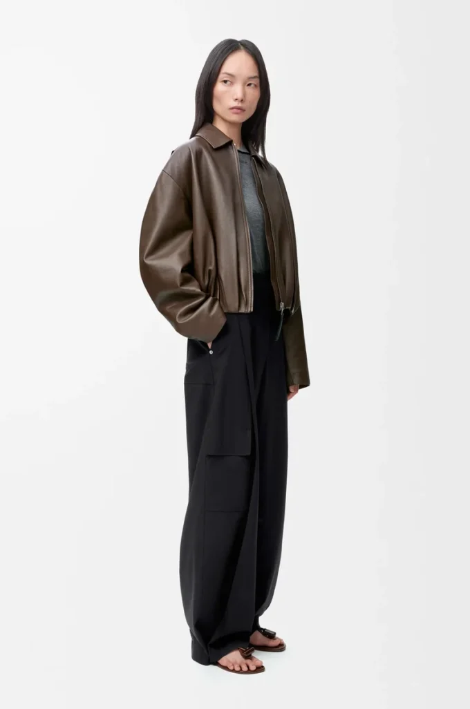 Pantaloni cargo in lana Nero