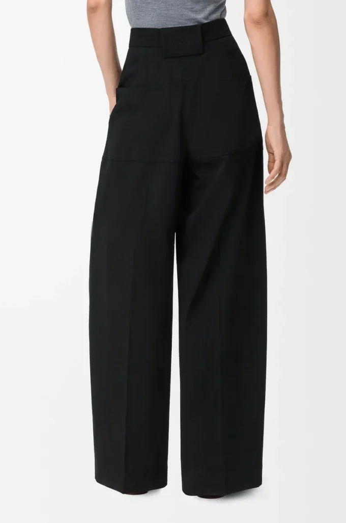 Pantaloni cargo in lana Nero