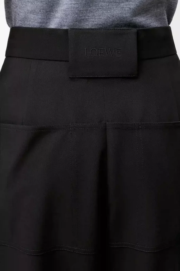 Pantaloni cargo in lana Nero
