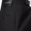 Pantaloni con cintura in lana e seta Nero Pantaloni con cintura in lana e seta Nero