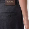 Pantaloni con cintura in lana Grigio scuro