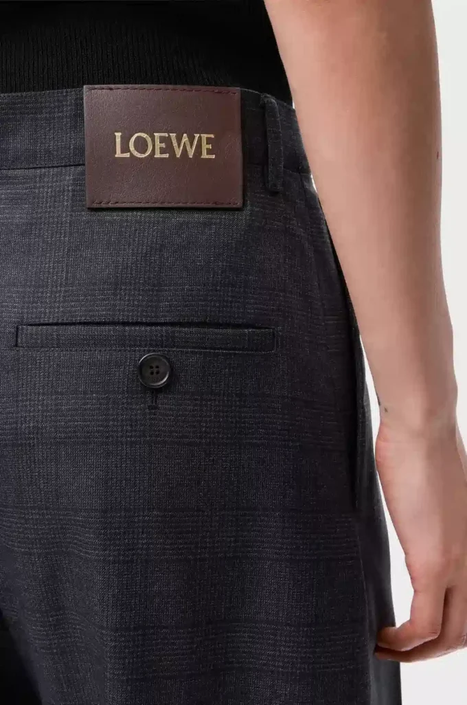 Pantaloni con cintura in lana Grigio scuro