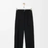 Pantaloni con cintura in lana Nero