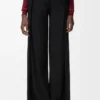 Pantaloni con cintura in lana Nero