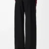 Pantaloni con cintura in lana Nero