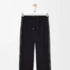Pantaloni con coulisse in lana blu navy Pantaloni con coulisse in lana blu navy