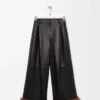 Pantaloni con risvolto in nappa di agnello Nero Pantaloni con risvolto in nappa di agnello Nero