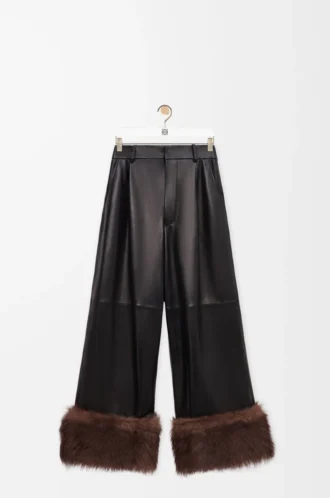 Pantaloni con risvolto in nappa di agnello Nero Pantaloni con risvolto in nappa di agnello Nero
