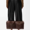 Pantaloni con risvolto in nappa di agnello Nero Pantaloni con risvolto in nappa di agnello Nero