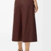 Pantaloni corti con cintura in cotone e seta Coffee