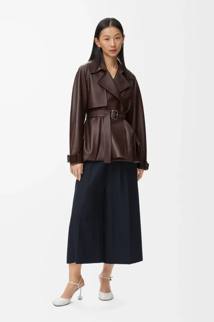 Pantaloni corti con cintura in lana blu navy