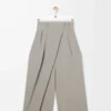 Pantaloni cropped avvolgenti in lana Light Beige Melange Pantaloni cropped avvolgenti in lana Light Beige Melange