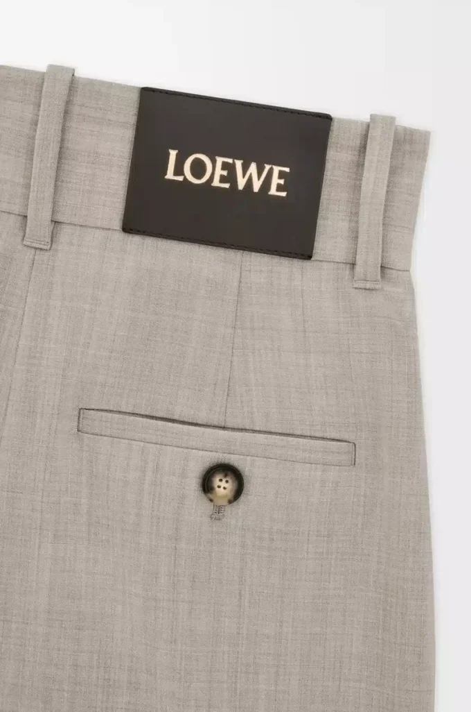 Pantaloni cropped avvolgenti in lana Light Beige Melange Pantaloni cropped avvolgenti in lana Light Beige Melange