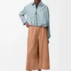 Pantaloni cropped in nappa di agnello e pelle scamosciata di capra Toffee