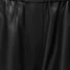 Pantaloni cropped in pelle di agnello nappa e pelle scamosciata di capra Nero