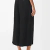 Pantaloni cropped in viscosa elasticizzata Nero