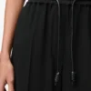 Pantaloni cropped in viscosa elasticizzata Nero