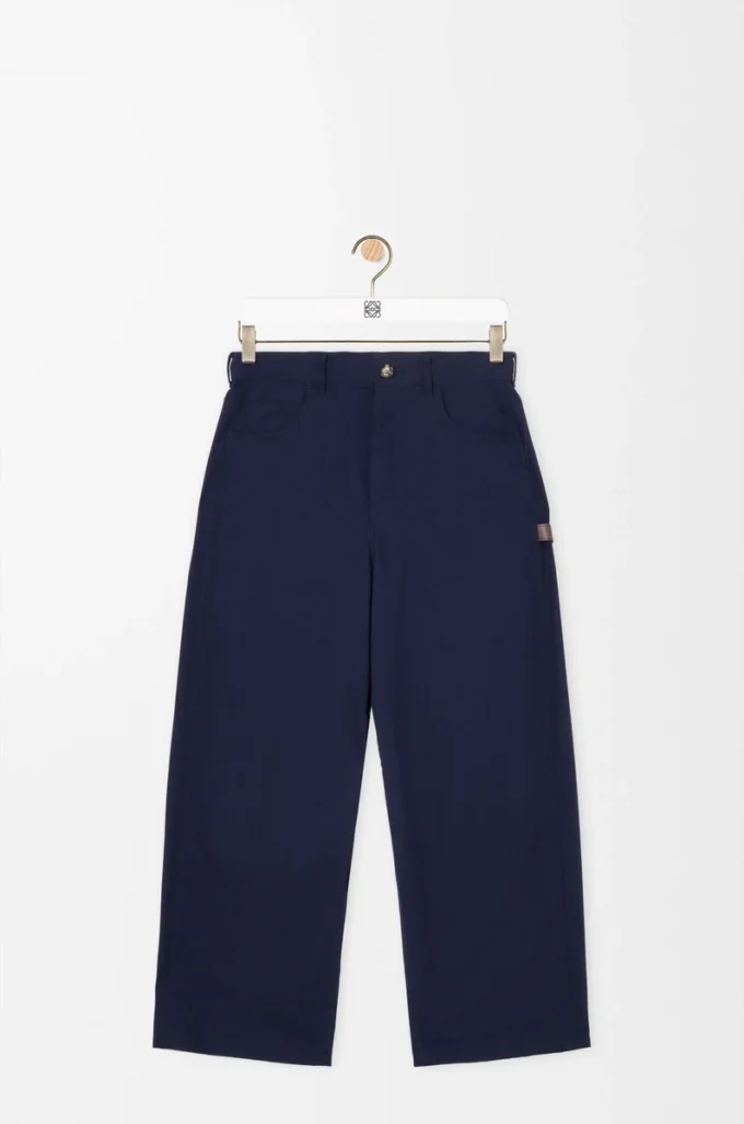 Pantaloni da carpentiere in cotone blu navy Pantaloni da carpentiere in cotone blu navy