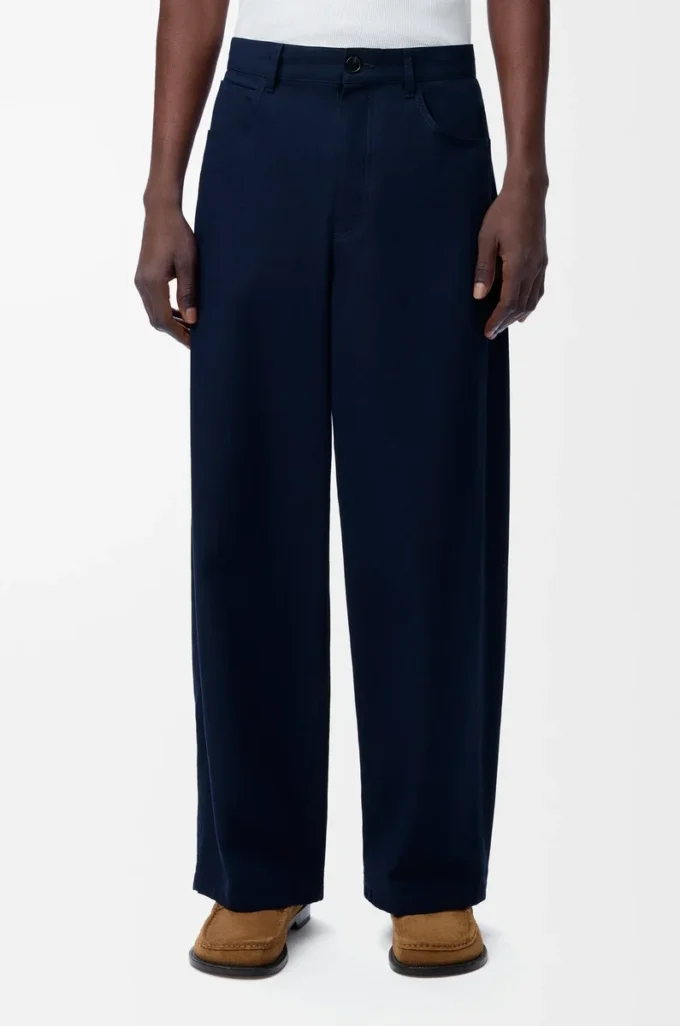 Pantaloni da carpentiere in cotone blu navy Pantaloni da carpentiere in cotone blu navy