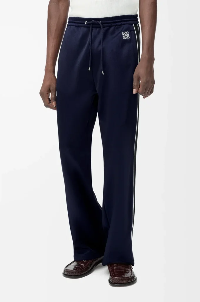 Pantaloni da tuta in jersey tecnico blu navy scuro
