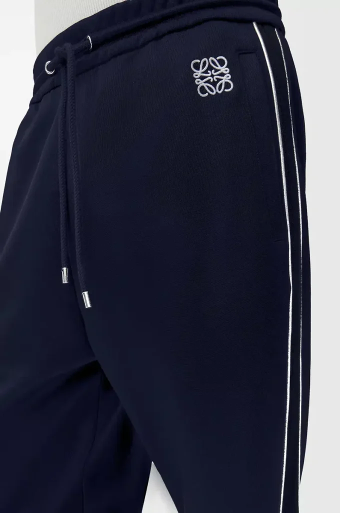 Pantaloni da tuta in jersey tecnico blu navy scuro
