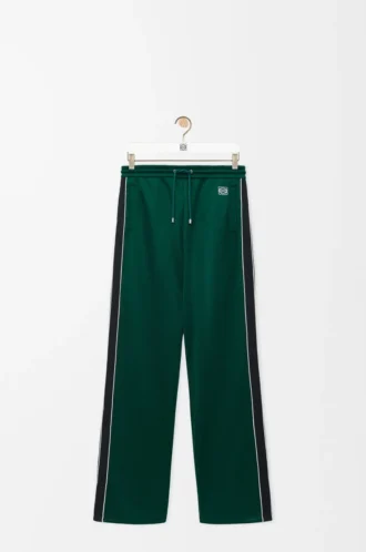 Pantaloni da tuta in jersey tecnico verde scuro Pantaloni da tuta in jersey tecnico verde scuro