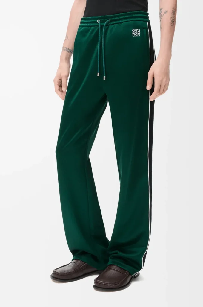 Pantaloni da tuta in jersey tecnico verde scuro