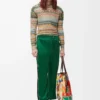 Pantaloni della tuta in jersey tecnico verde pop