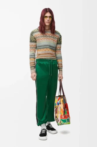 Pantaloni della tuta in jersey tecnico verde pop Pantaloni della tuta in jersey tecnico verde pop